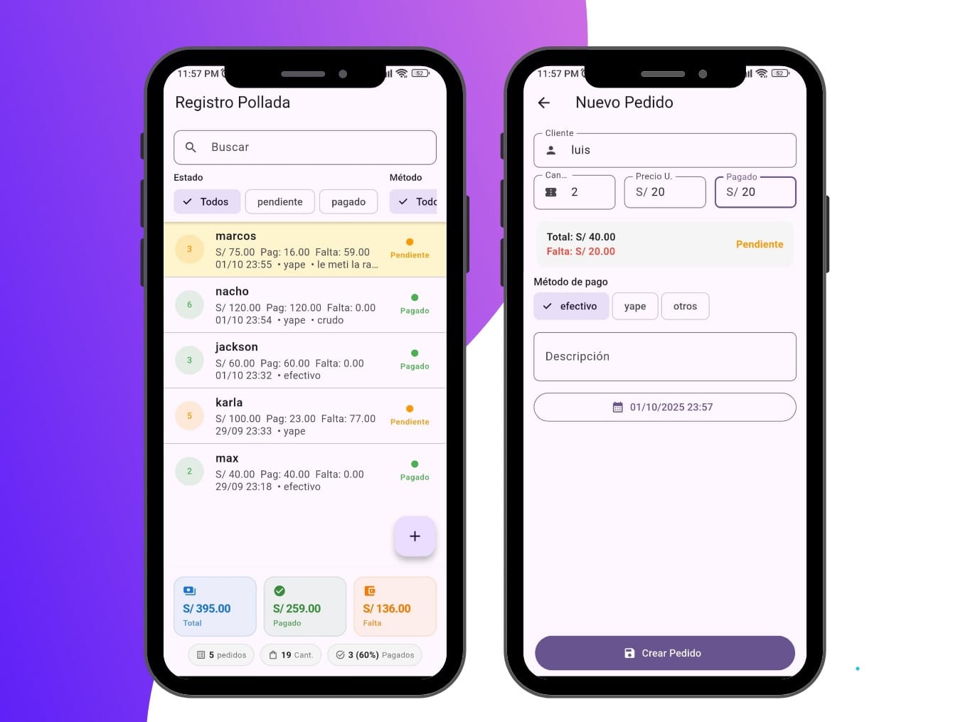 Sistema de Ventas Móvil pantalla 1