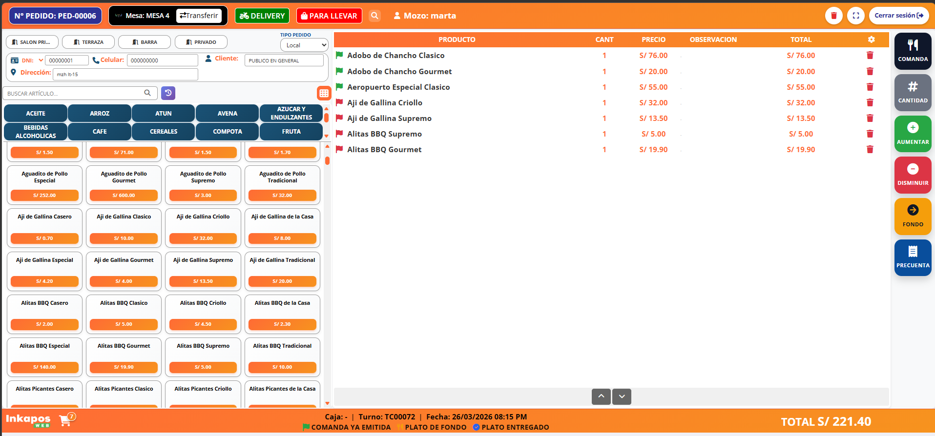 Sistema Punto de Venta pantalla 1