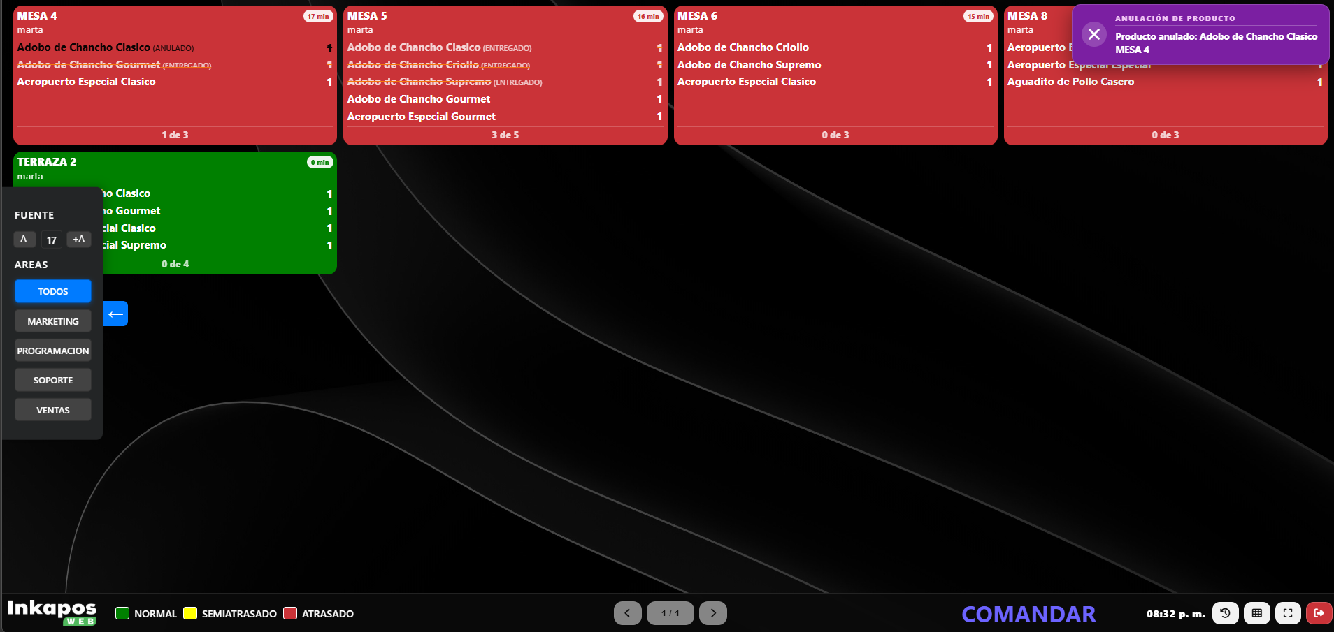 Visor de Cocina pantalla 1